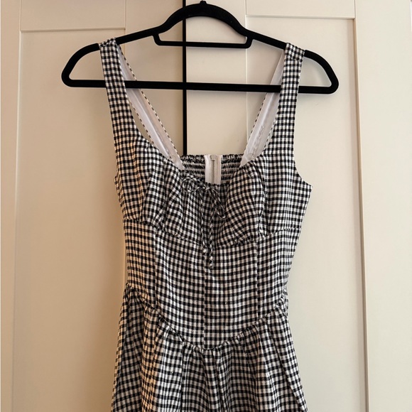 Reformation Balia Linen Dress Black and White Gingham XS / 0 - Picture 9 of 12